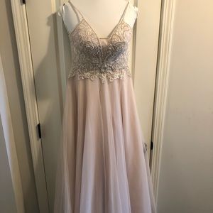 Champaign colored wedding dress.